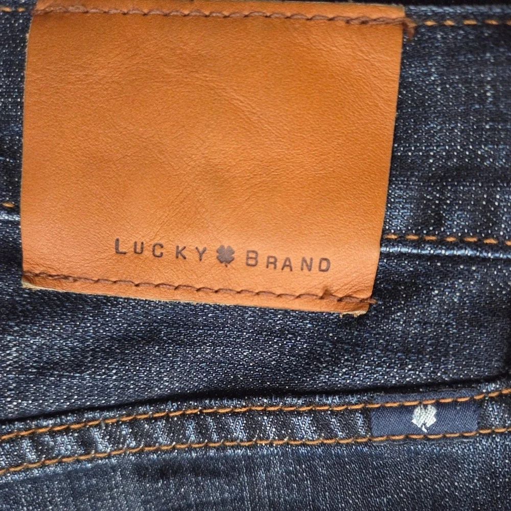 Lucky Brand 221 Original Straight Jeans Mens 34x30 Dark Wash Stretch Denim Zip